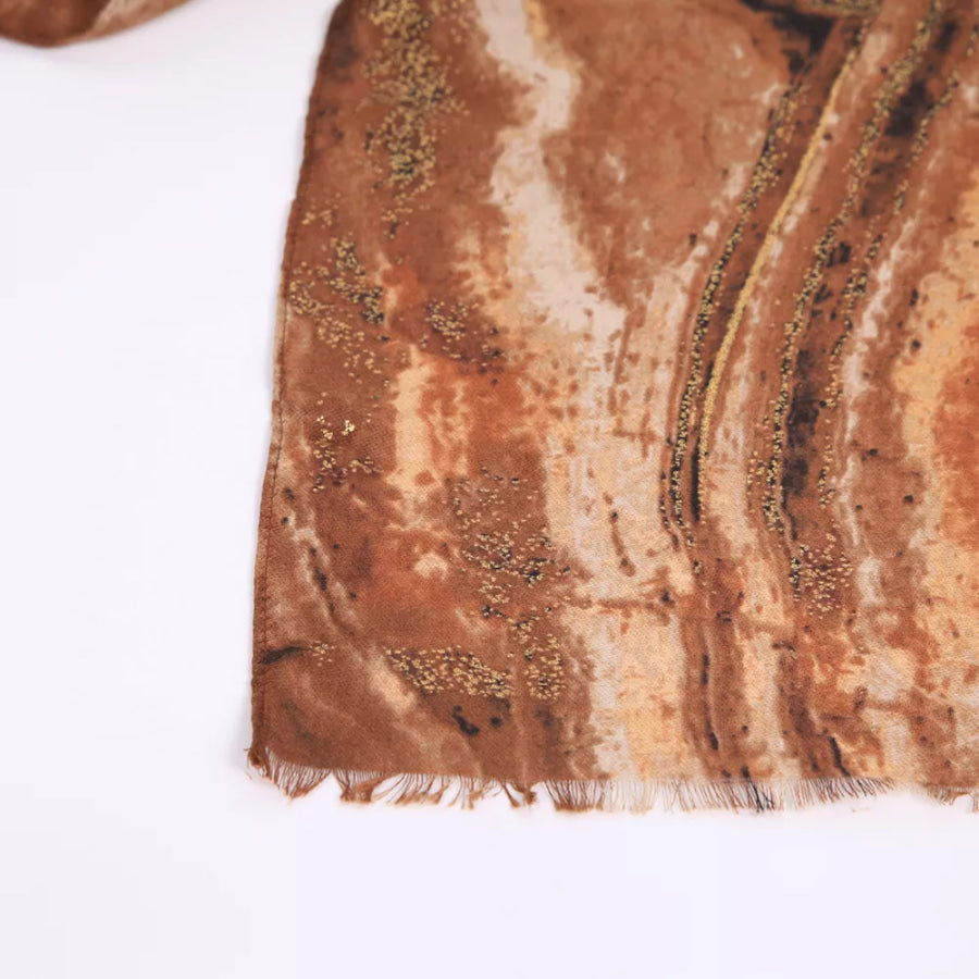 Marble Print Foil Scarf Apparel and Accessories