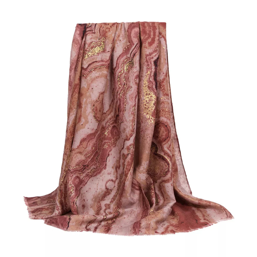 Marble Print Foil Scarf Apparel and Accessories