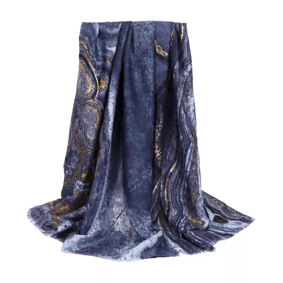 Marble Print Foil Scarf Apparel and Accessories