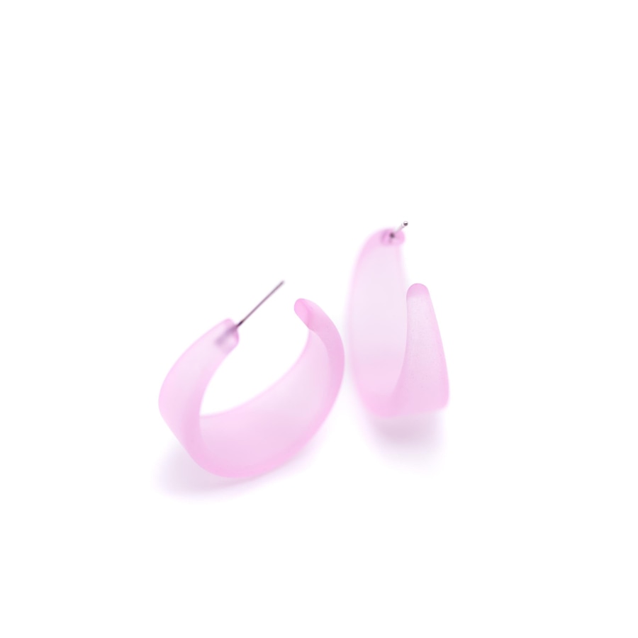 Marilyn Frosted Hoop Earrings - Large Light Pink Marilyn Hoops