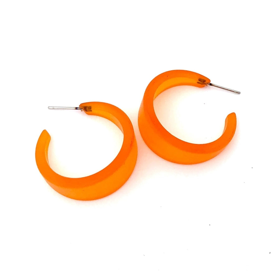 Marilyn Frosted Hoop Earrings - Large Orange Marilyn Hoops