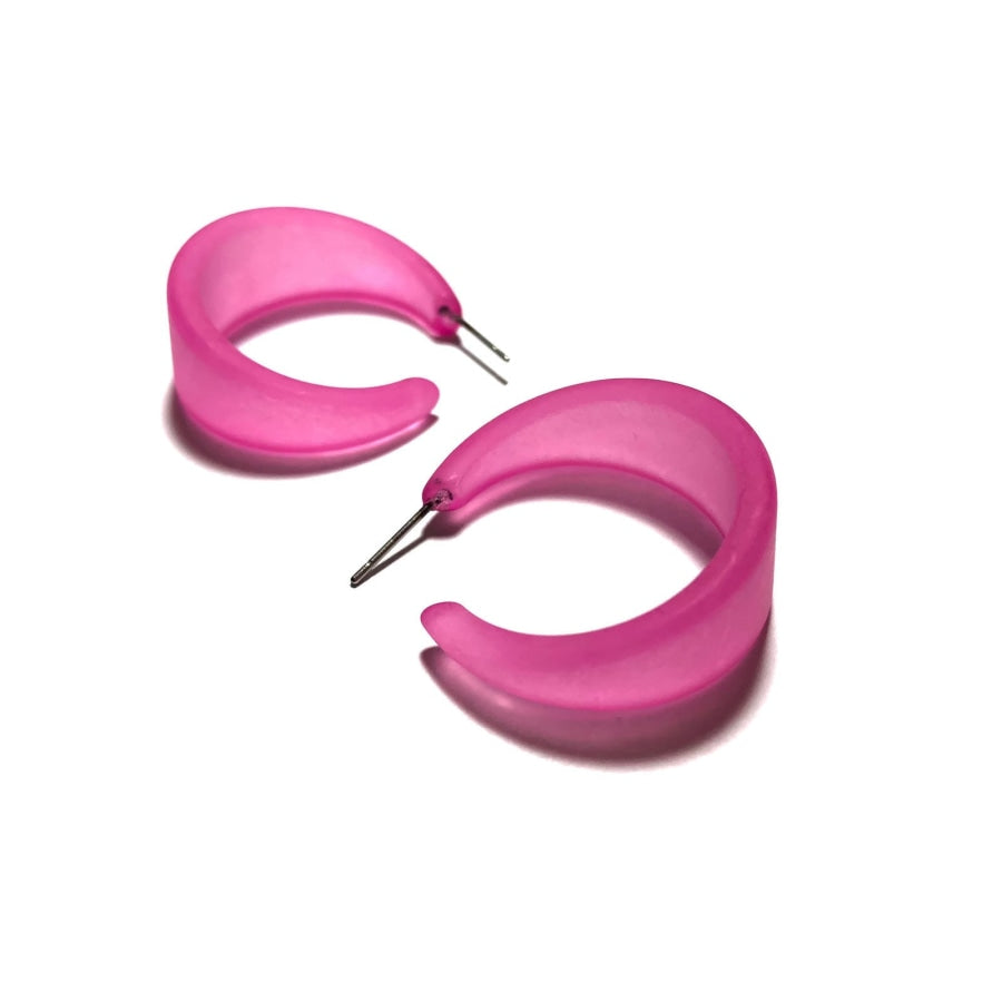 Marilyn Frosted Hoop Earrings - Large Pink Marilyn Hoops