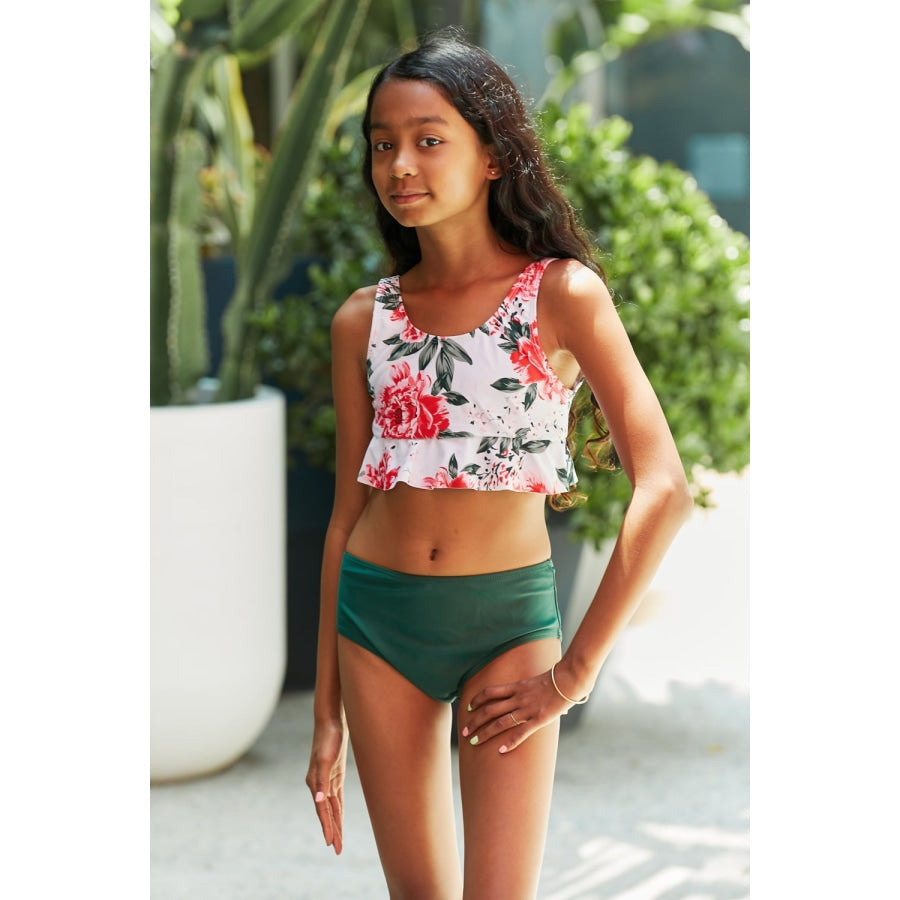 Marina West Swim Coastal Cutie Tankini Swimsuit Set Floral / 18M