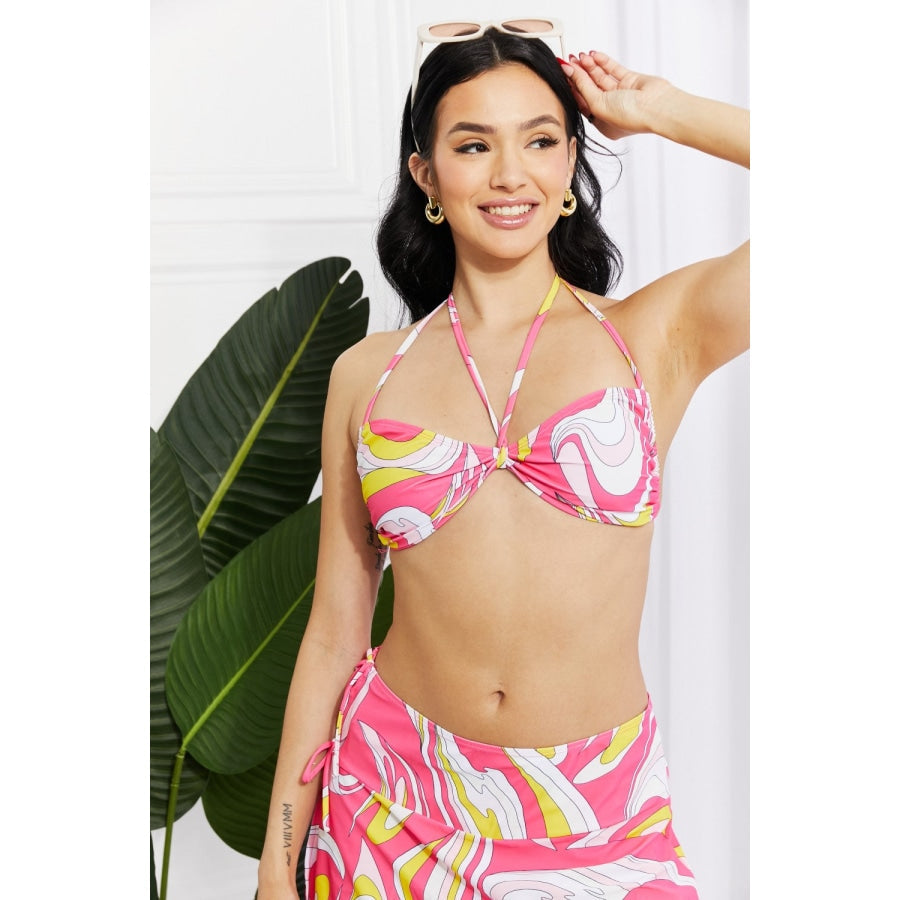 Marina West Swim Disco Dive Bandeau Bikini and Skirt Set