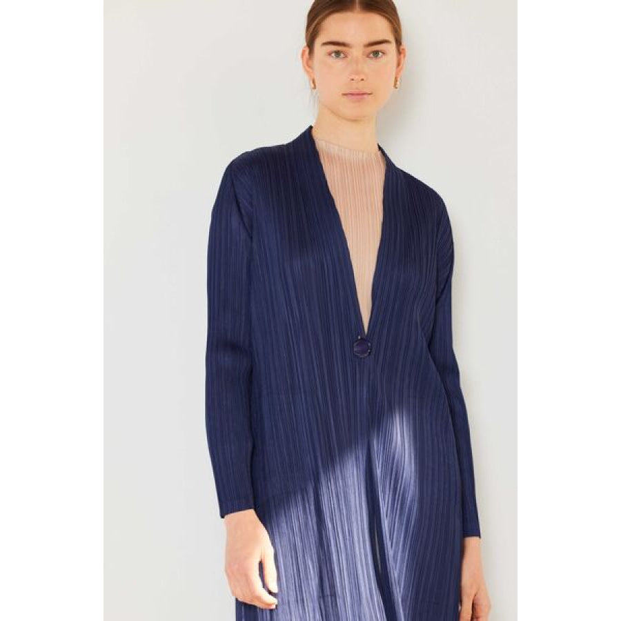 Marina West Swim Pleated Long Sleeve Cardigan Apparel and Accessories