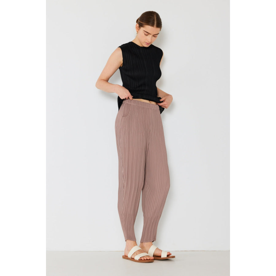 Marina West Swim Pleated Relaxed - Fit Slight Drop Crotch Jogger Apparel and Accessories