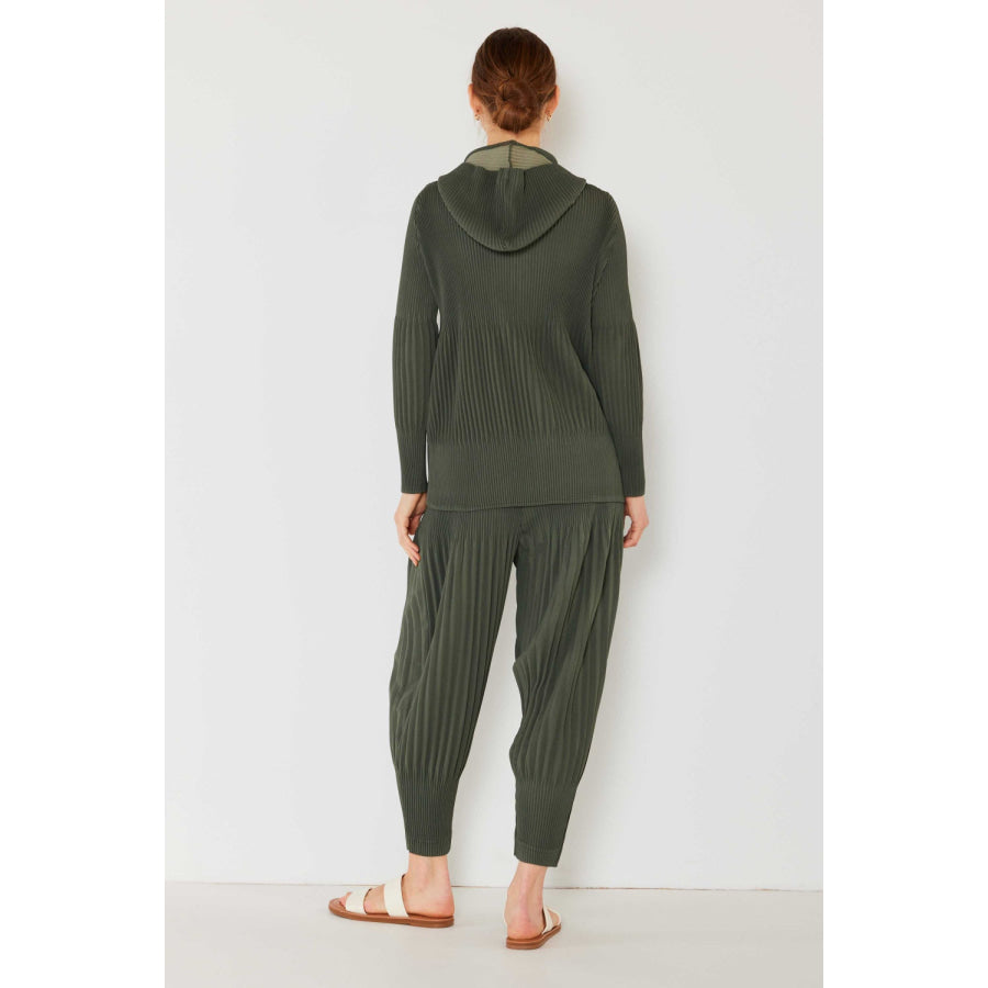 Marina West Swim Pleated Unisex Aladdin Plisse Pants Army Green / S Apparel and Accessories
