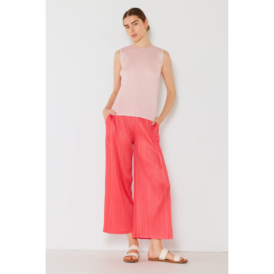 Marina West Swim Pleated Wide - Leg Pants with Side Pleat Detail Apparel and Accessories