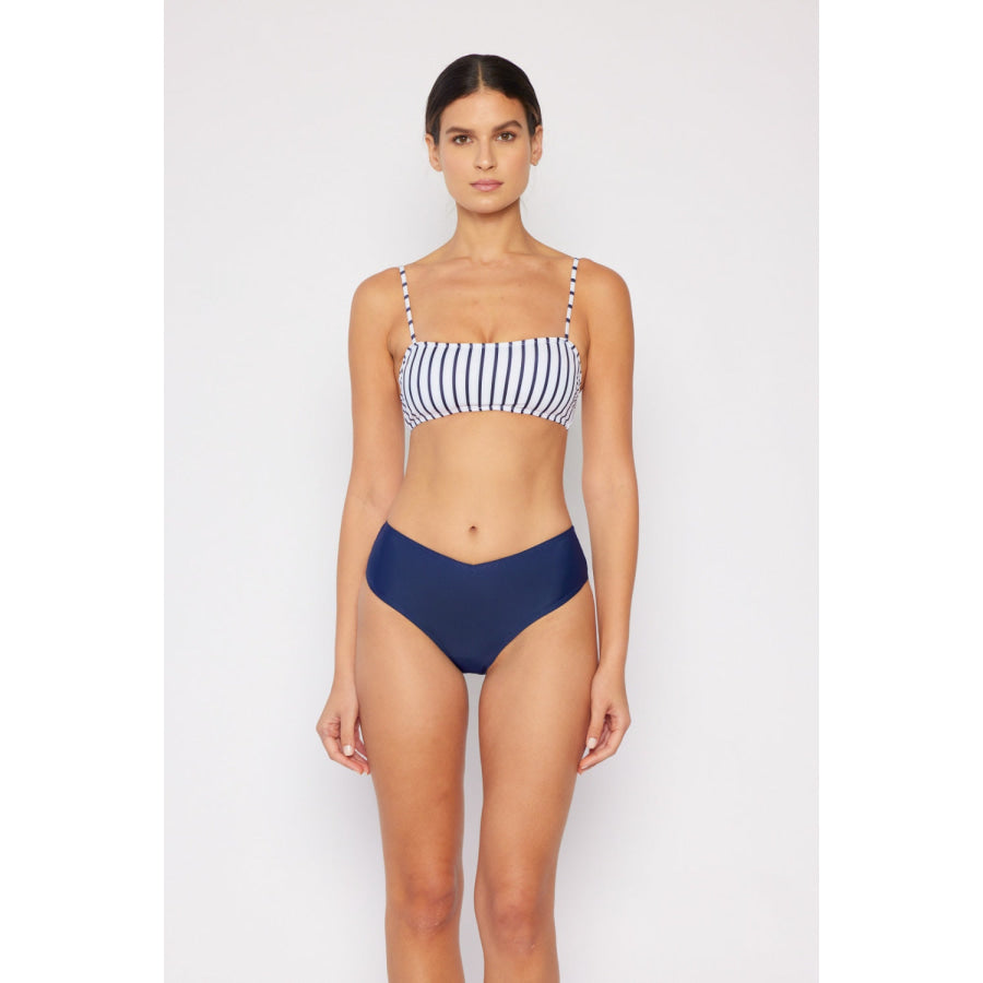 Marina West Swim Striped Bikini Set Navy / S Apparel and Accessories