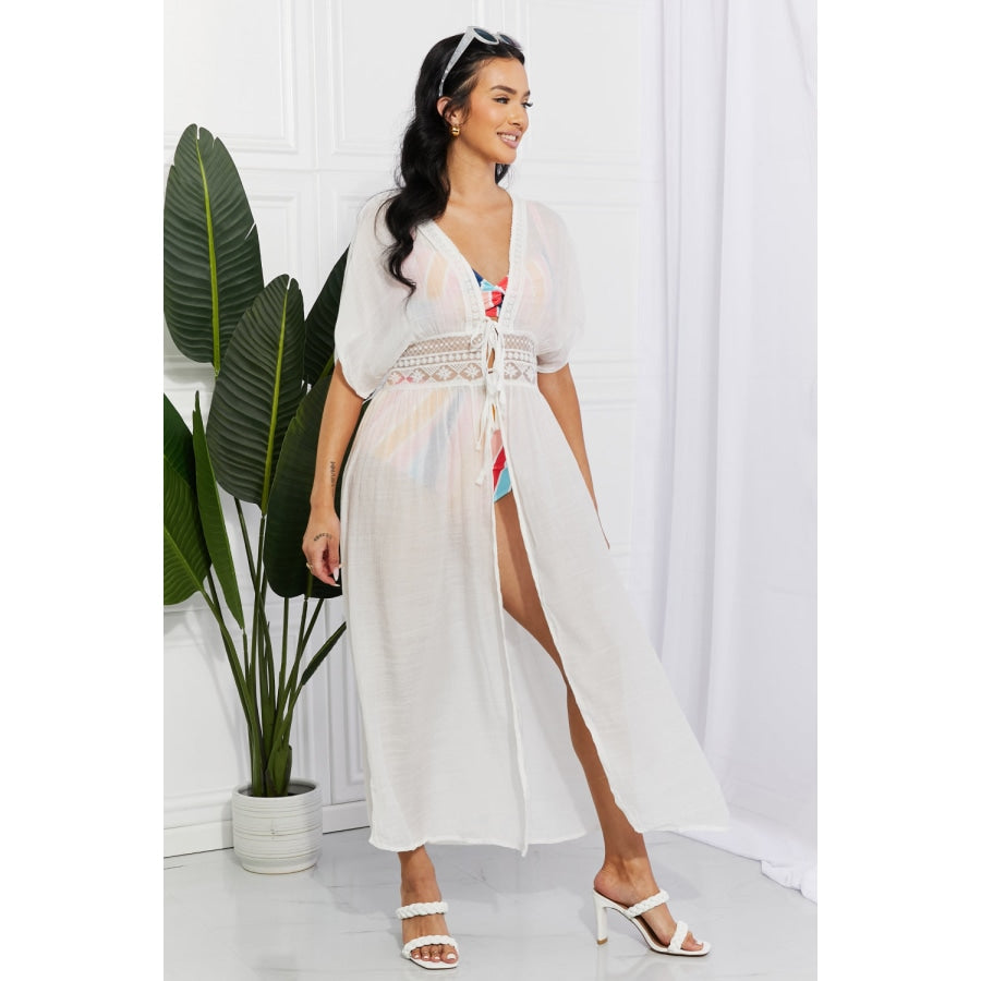 Marina West Swim Sun Goddess Tied Maxi Cover-Up White / One Size