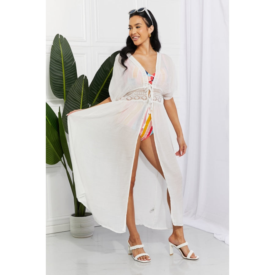 Marina West Swim Sun Goddess Tied Maxi Cover-Up White / One Size