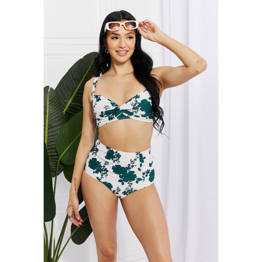 Marina West Swim Take A Dip Twist High-Rise Bikini in Forest Forest / S