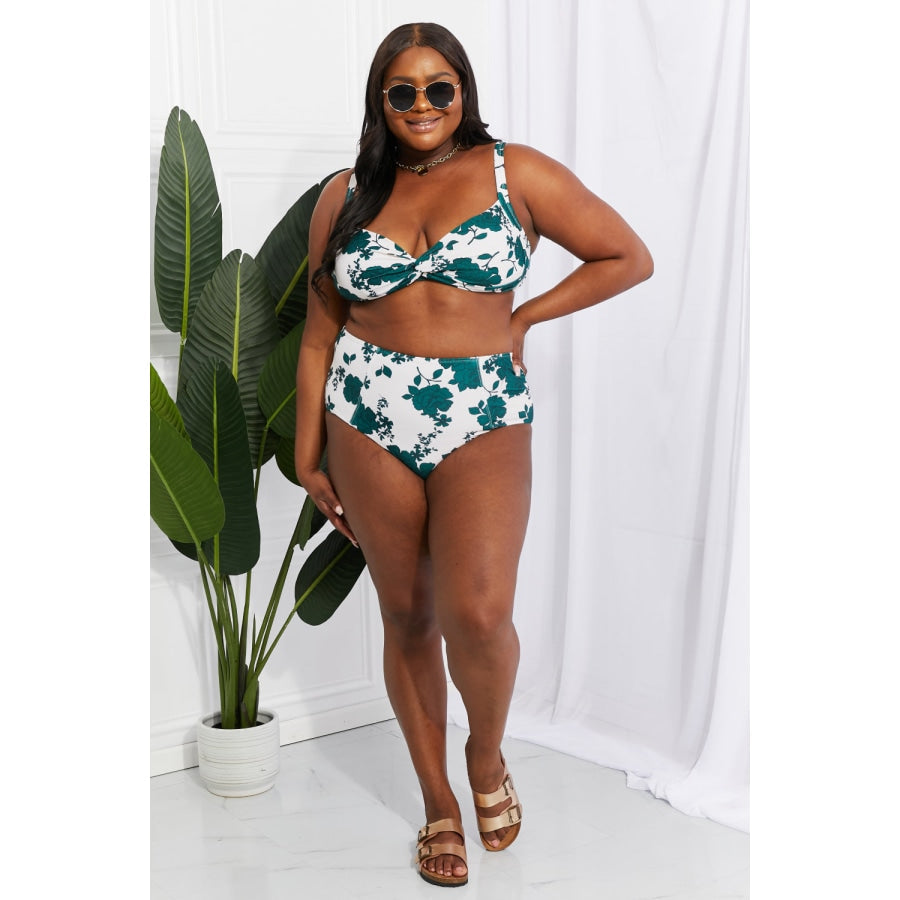 Sandee Rain Boutique - Marina West Swim Take A Dip Twist High-Rise Bikini  in Forest Trendsi - Sandee Rain Boutique