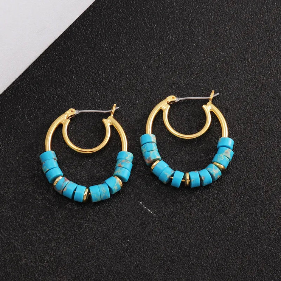 Matilda Turquoise Beaded Hoops (Pre-Order) Earrings