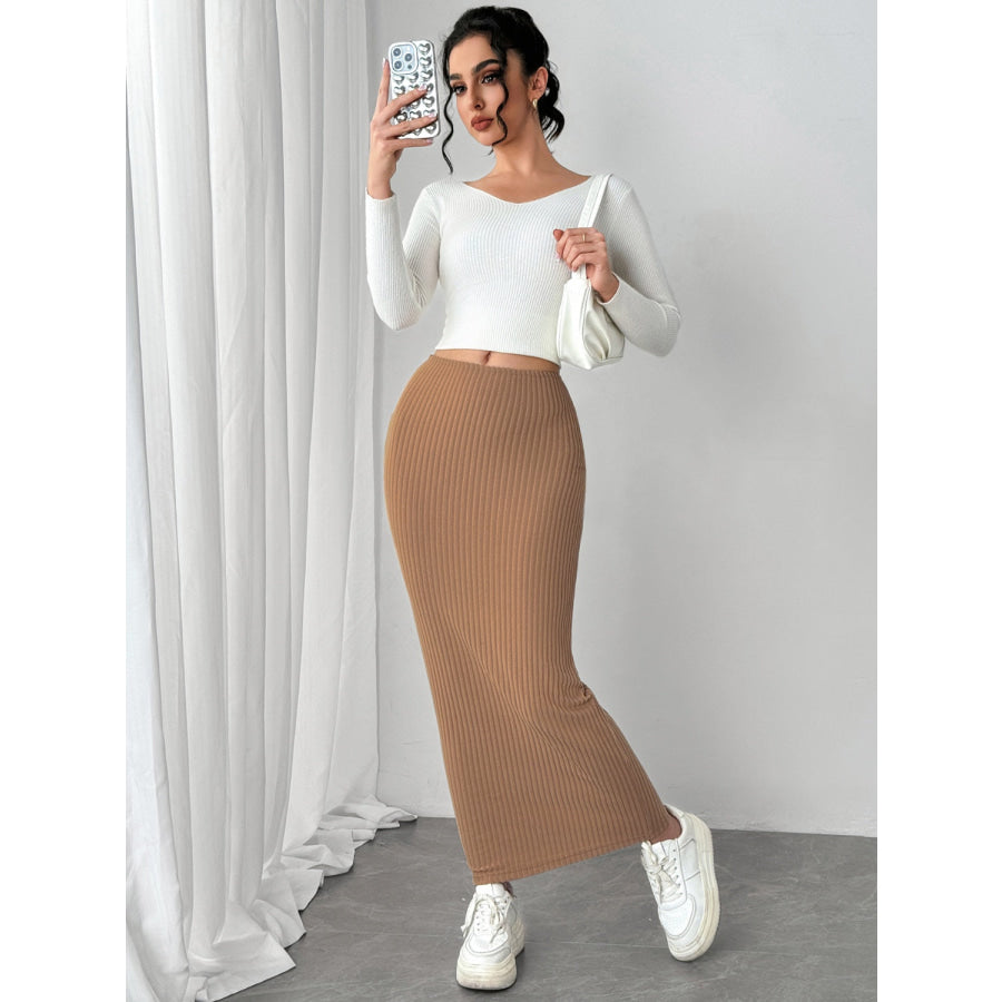 Maxi Knit Wrap Skirt Apparel and Accessories