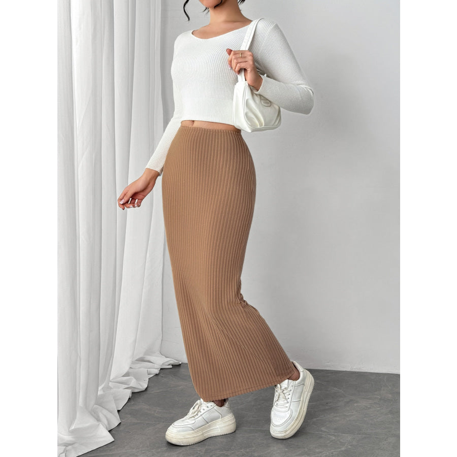 Maxi Knit Wrap Skirt Apparel and Accessories