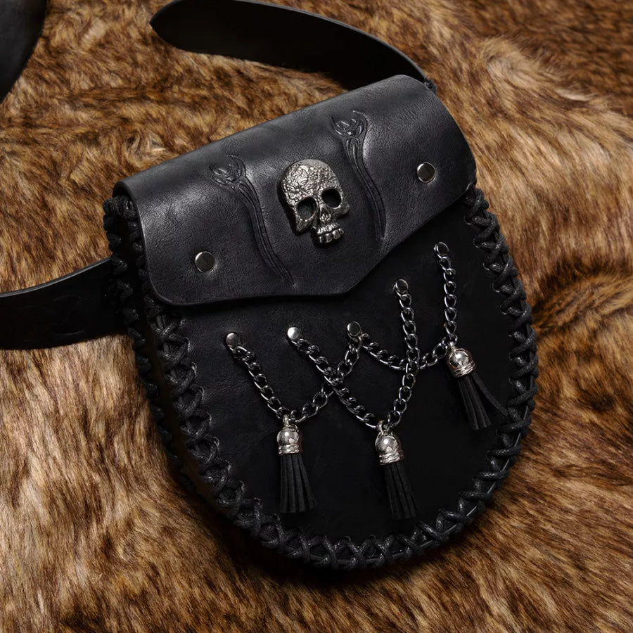 Medieval Faux Leather Belt Coin Pouch Black / ONESIZE Apparel and Accessories