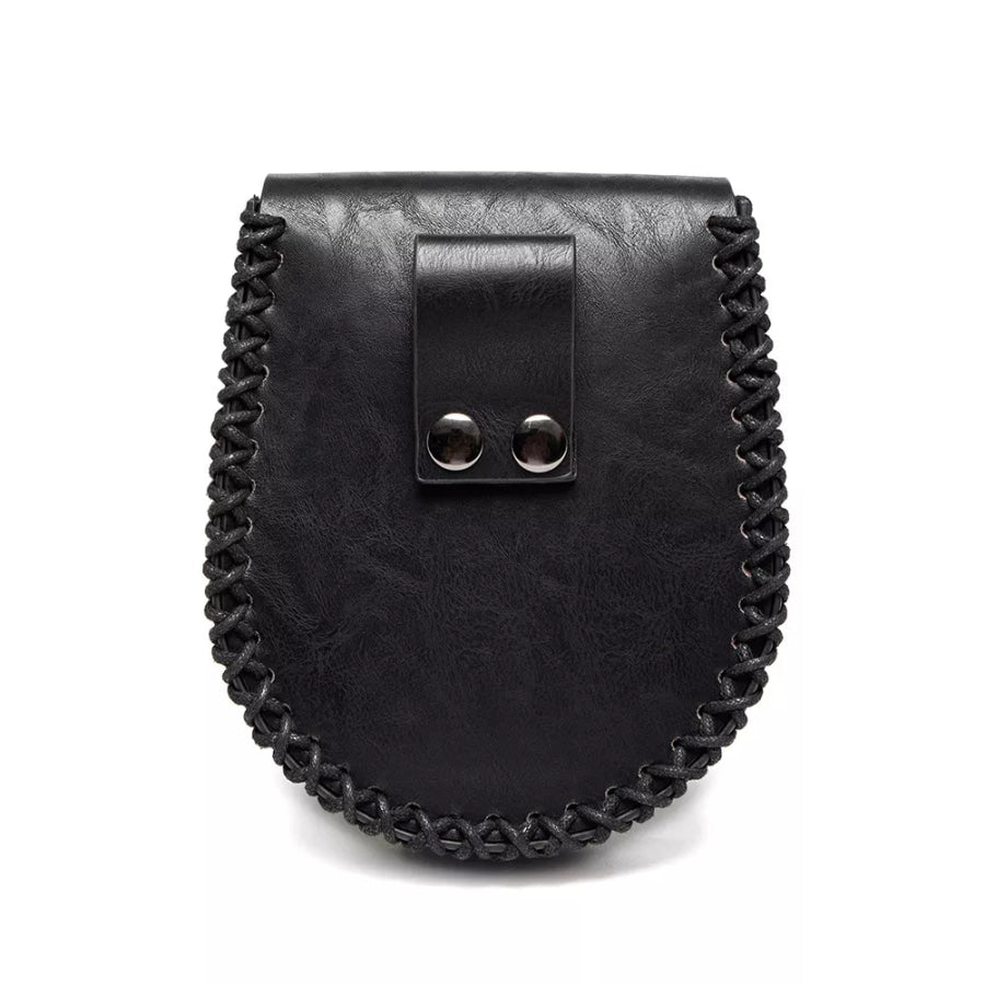Medieval Faux Leather Belt Coin Pouch Black / ONESIZE Apparel and Accessories