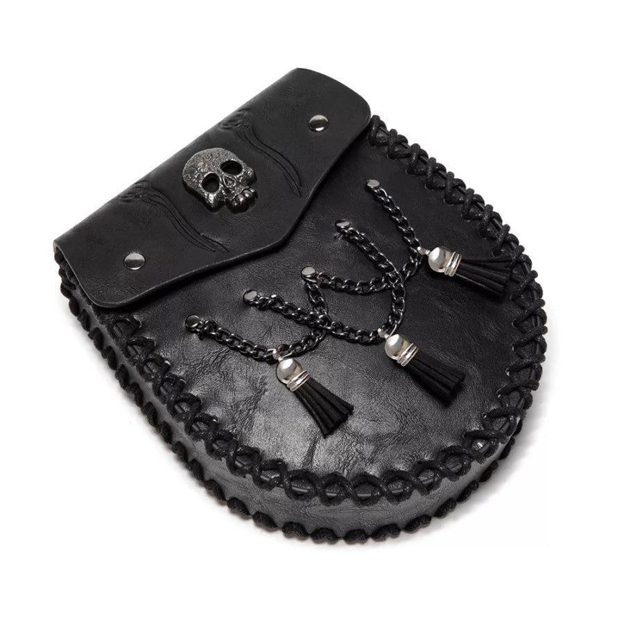 Medieval Faux Leather Belt Coin Pouch Black / ONESIZE Apparel and Accessories