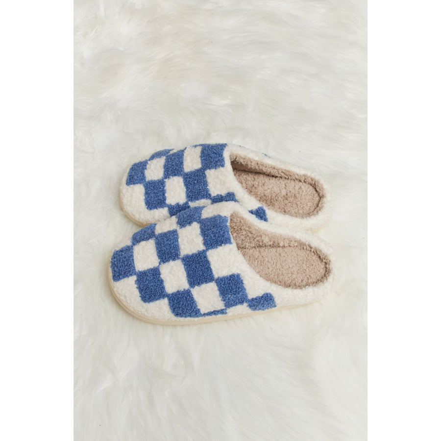 Melody Checkered Print Plush Slide Slippers footwear