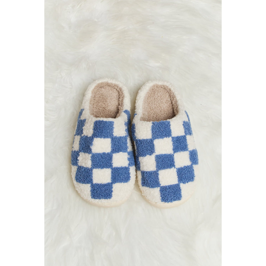 Melody Checkered Print Plush Slide Slippers footwear