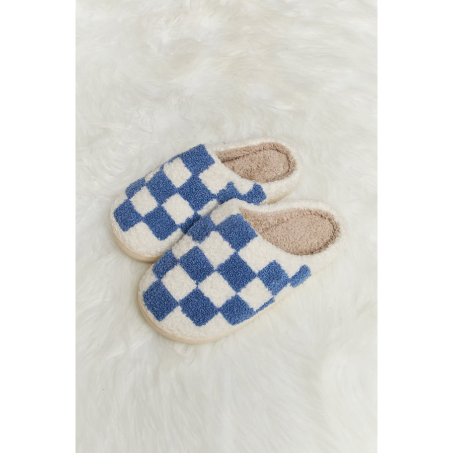 Melody Checkered Print Plush Slide Slippers footwear