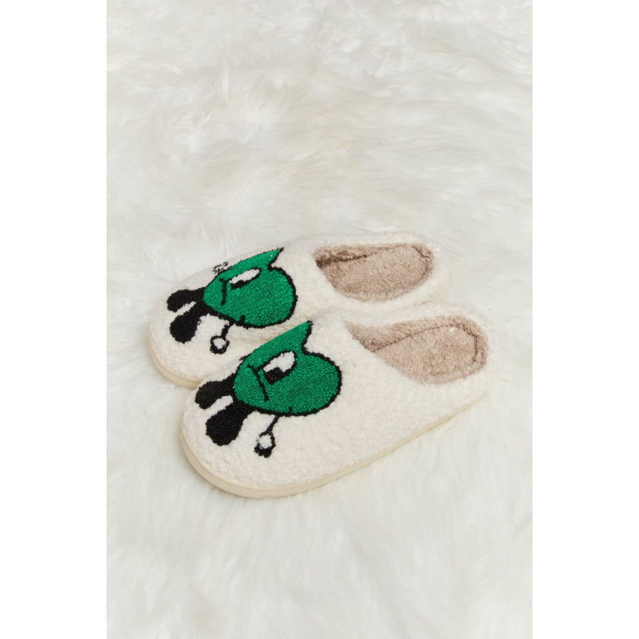 Melody Love Heart Print Plush Slippers footwear