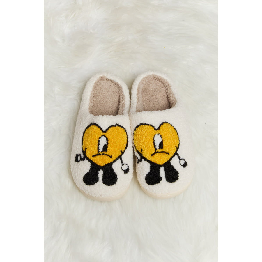 Melody Love Heart Print Plush Slippers footwear