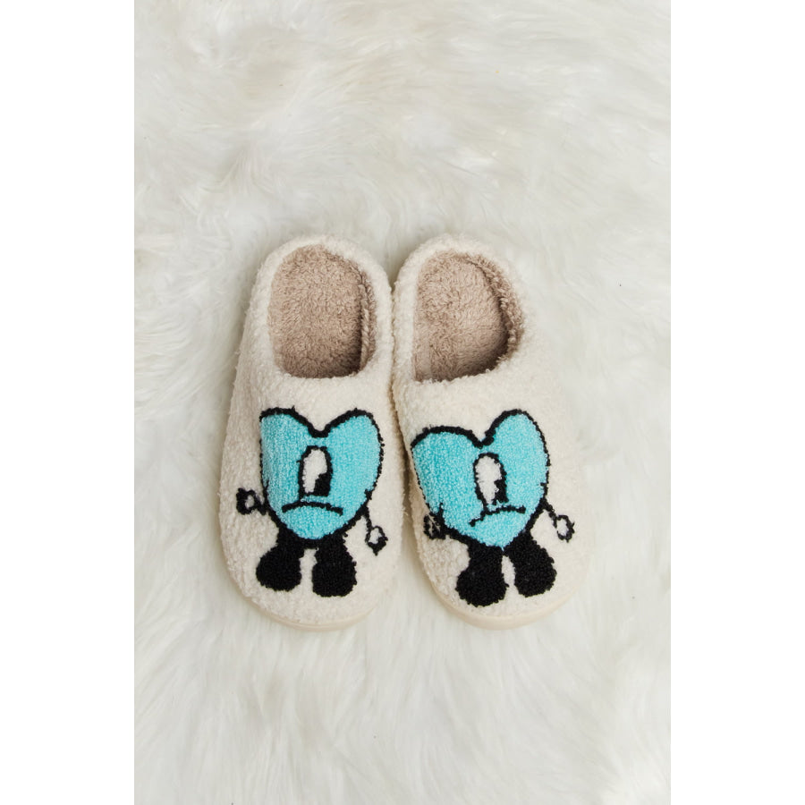 Melody Love Heart Print Plush Slippers footwear