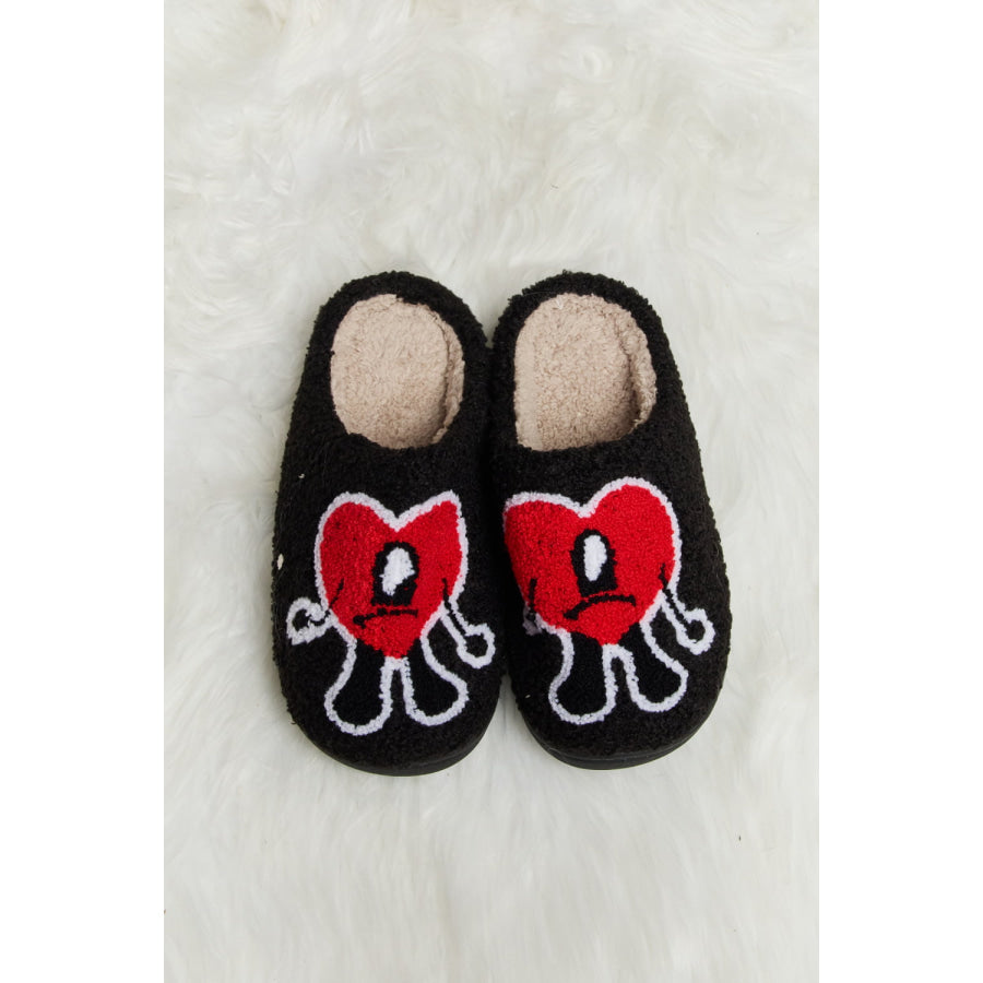 Melody Love Heart Print Plush Slippers footwear