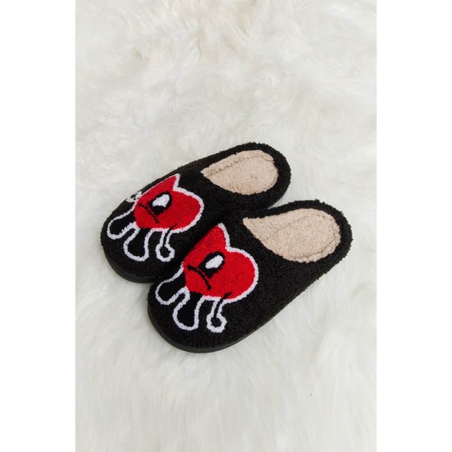 Melody Love Heart Print Plush Slippers footwear