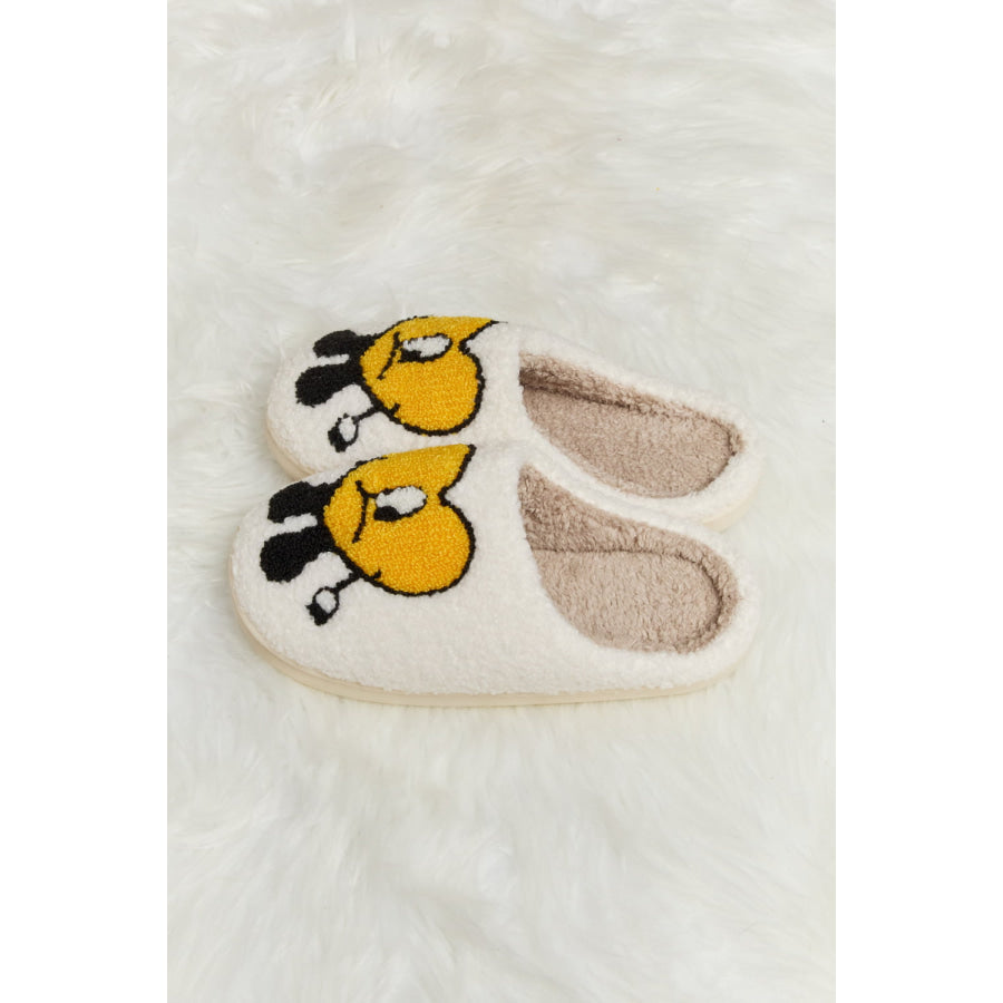 Melody Love Heart Print Plush Slippers footwear