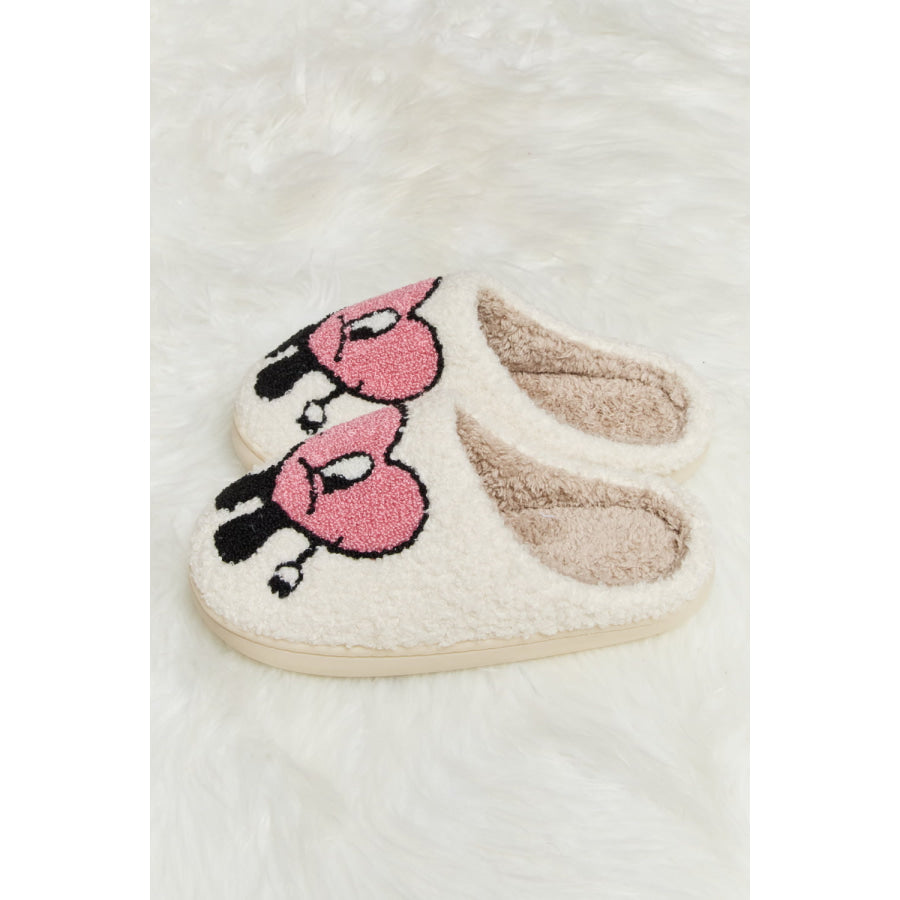 Melody Love Heart Print Plush Slippers footwear