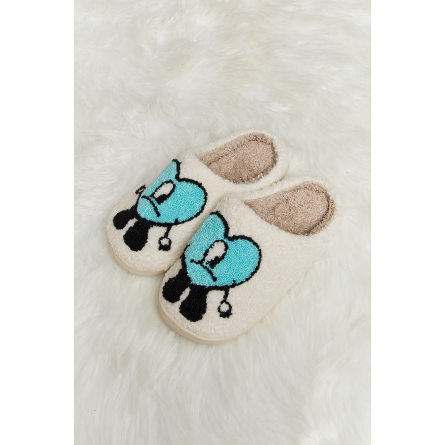 Melody Love Heart Print Plush Slippers footwear