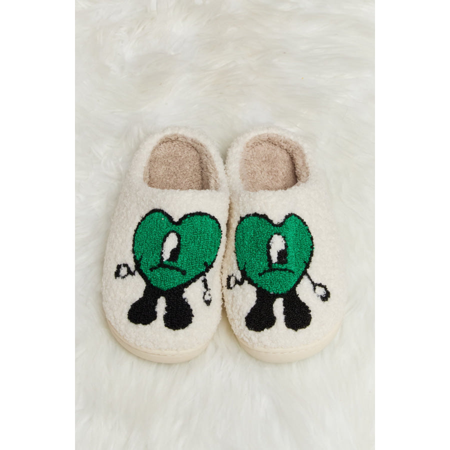 Melody Love Heart Print Plush Slippers footwear