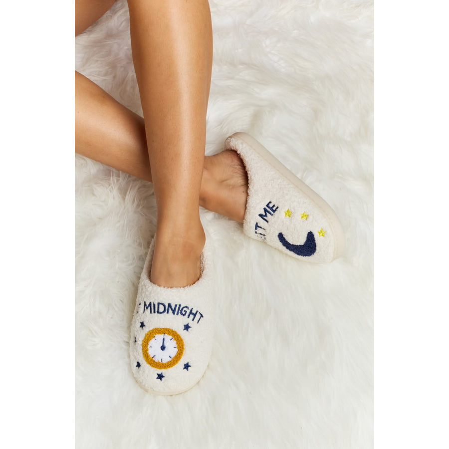 Melody Printed Plush Slide Slippers Midnight / S footwear