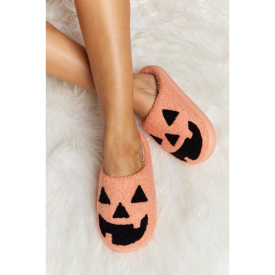 Melody Printed Plush Slide Slippers Pumpkin / S footwear