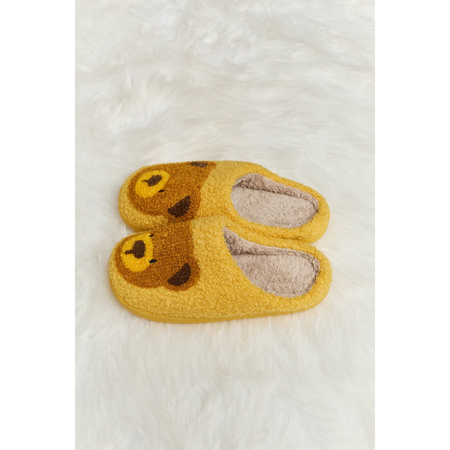 Melody Teddy Bear Print Plush Slide Slippers footwear