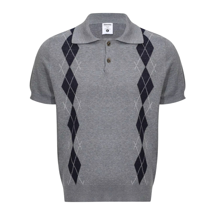 Men’s Argyle Knit Short Sleeve Polo Apparel and Accessories