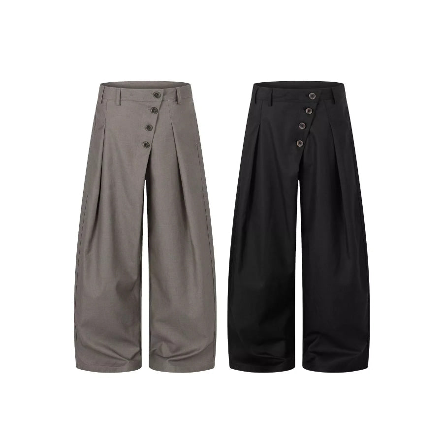 Men’s Asymmetrical Button Wide-Leg Pants Apparel and Accessories