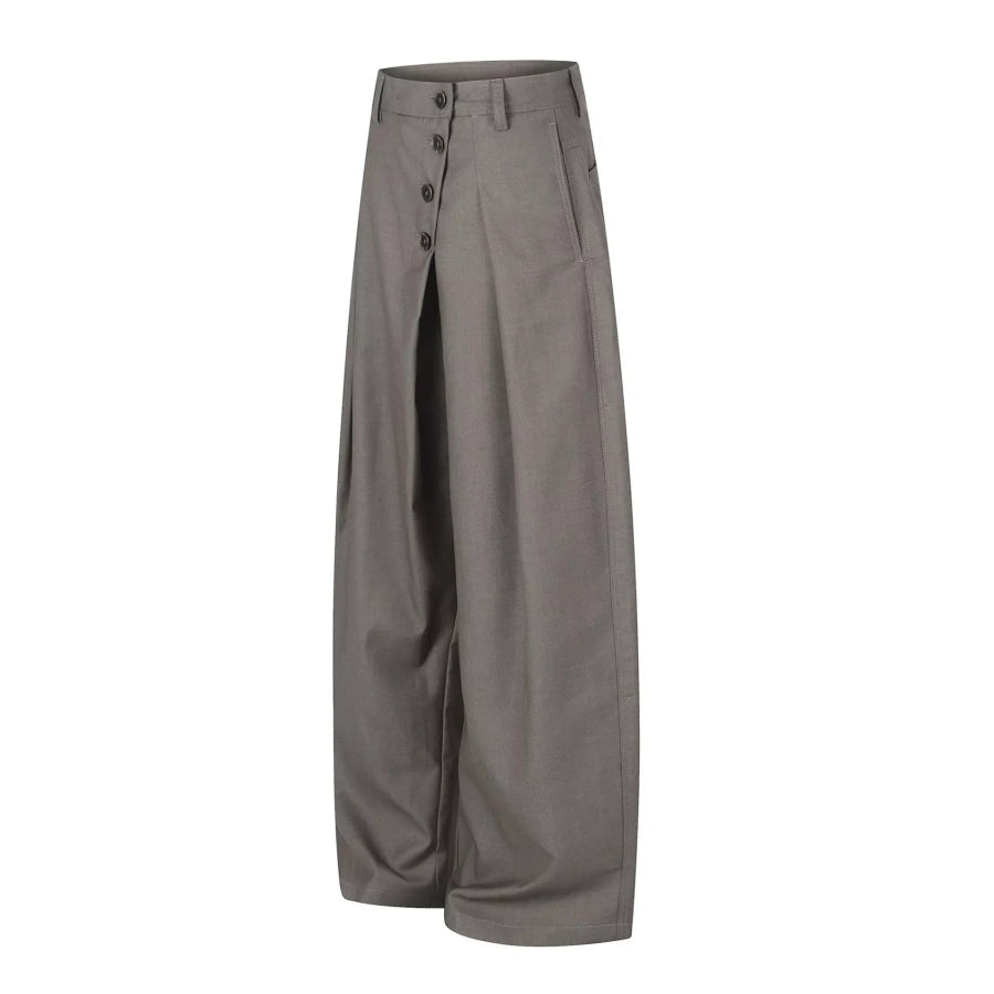Men’s Asymmetrical Button Wide-Leg Pants Apparel and Accessories