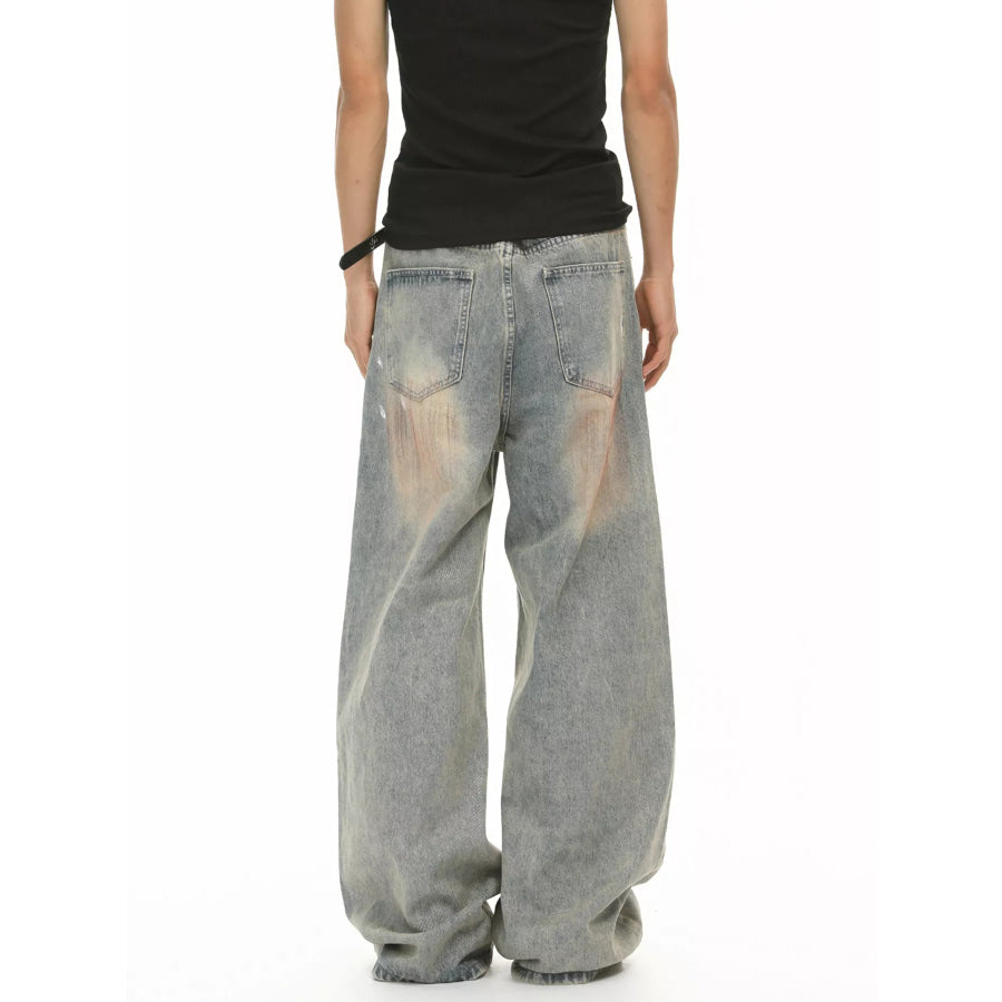 Men’s Baggy Vintage Wash Jeans Apparel and Accessories