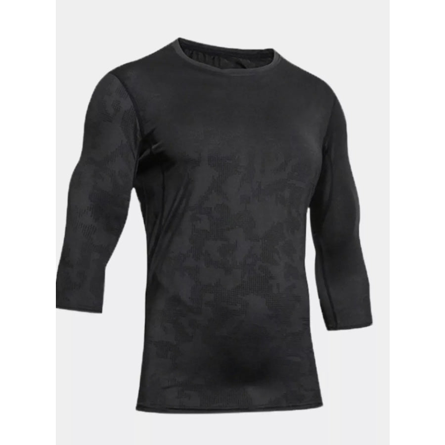 Men’s Breathable Round Neck Active T-Shirt Black / S Apparel and Accessories
