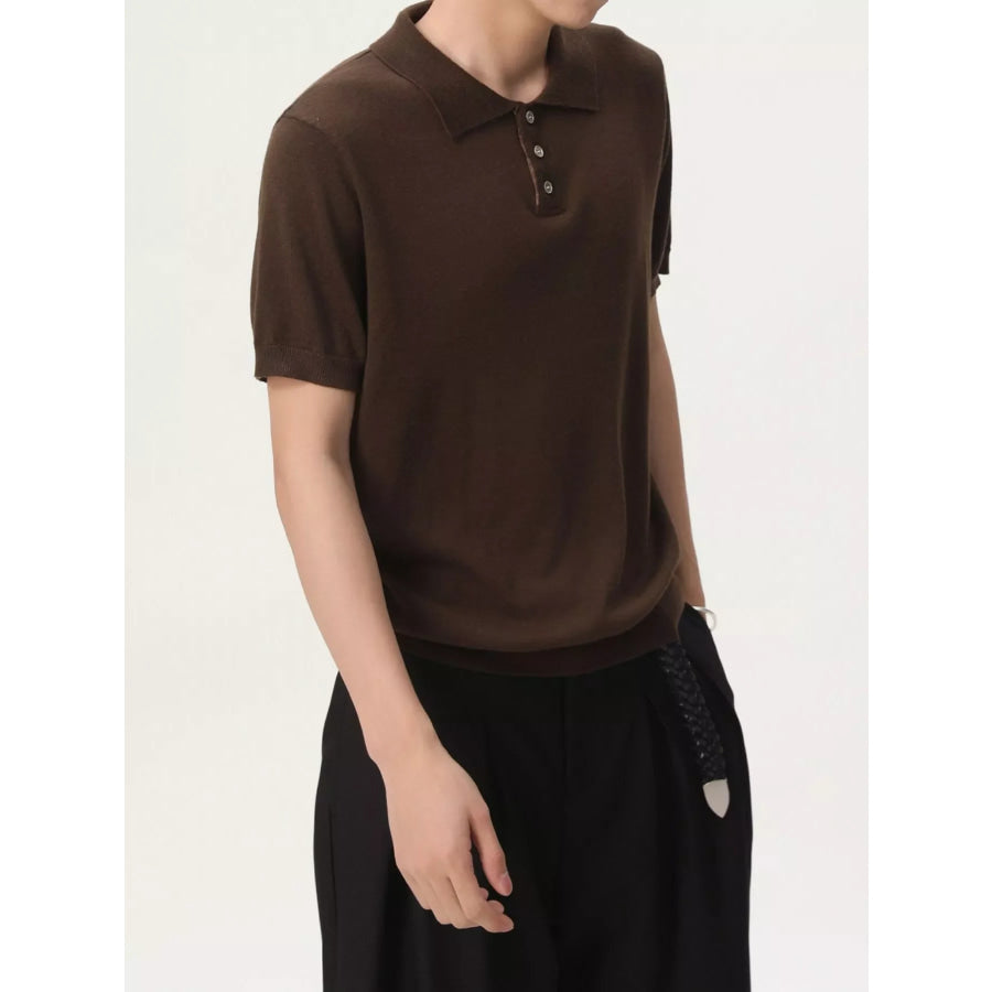 Men’s Button Detail Short Sleeve Polo Apparel and Accessories