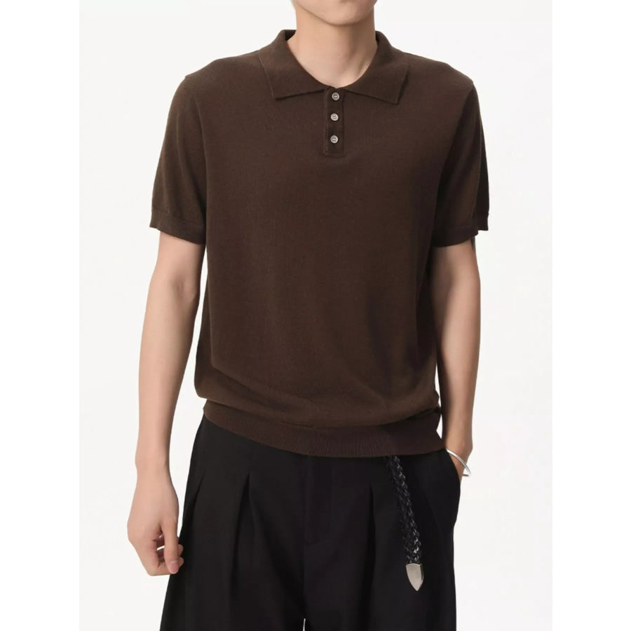 Men’s Button Detail Short Sleeve Polo Apparel and Accessories