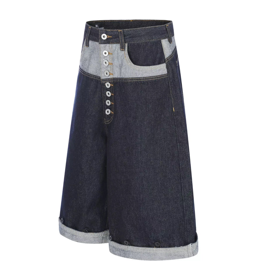 Men’s Button Fly Denim Capris Apparel and Accessories