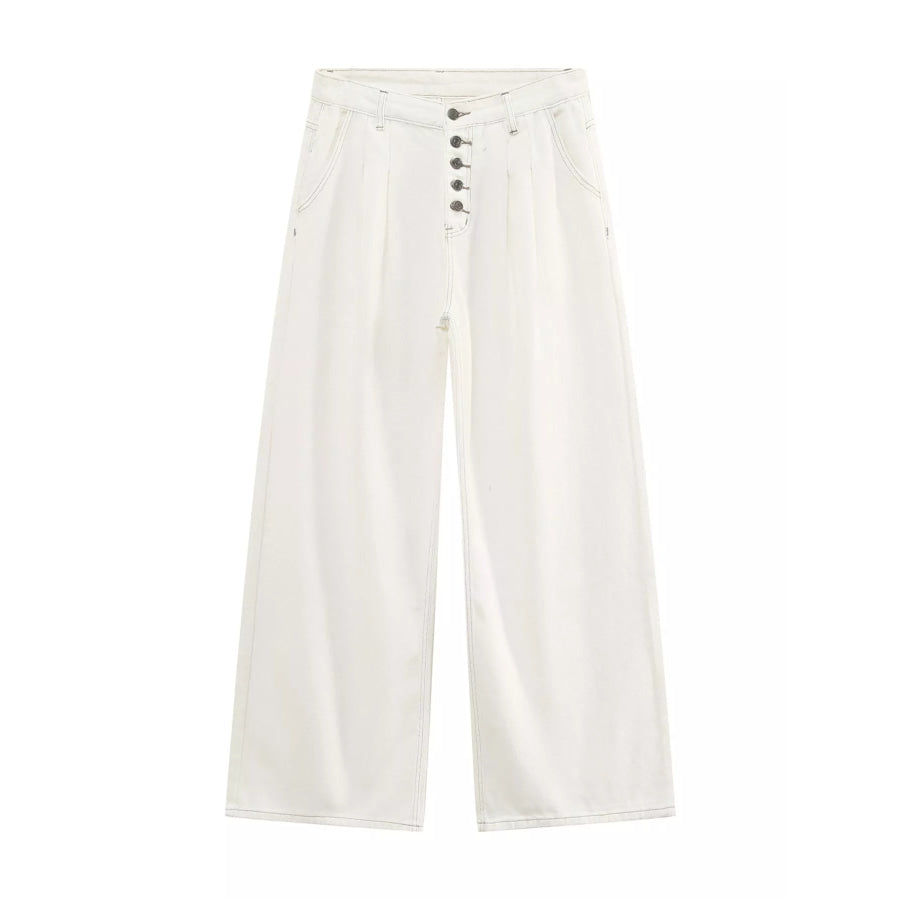 Men’s Button-Fly Wide Leg Jeans Apparel and Accessories