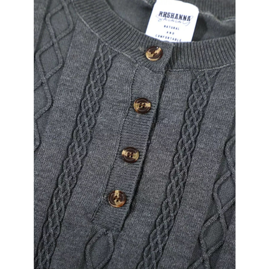 Men’s Cable Knit Short Sleeve Knit Top Apparel and Accessories