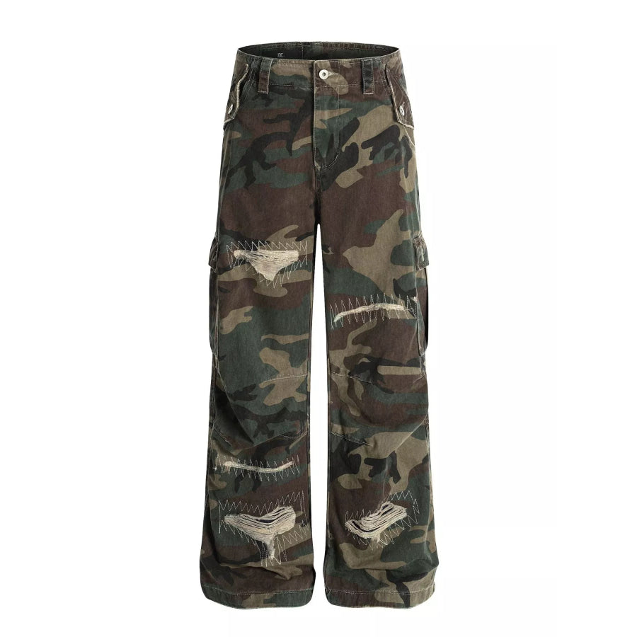 Men’s Camouflage Cargo Pants Green Camouflage / S Apparel and Accessories