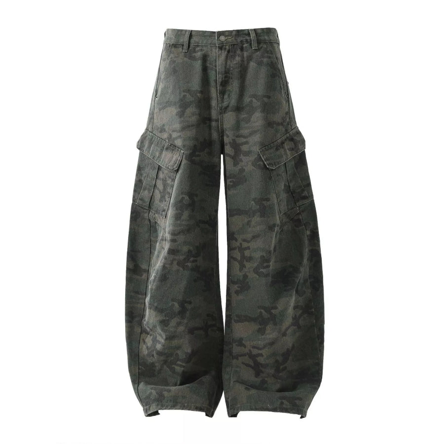 Men’s Camouflage Cargo Pants Green Camouflage / S Apparel and Accessories